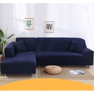 Sofa All-inclusive Universal Set Sofa Full Cover Add One Piece of  Pillow Case  Size:Single Seater(90-140cm)(Dark Blue)