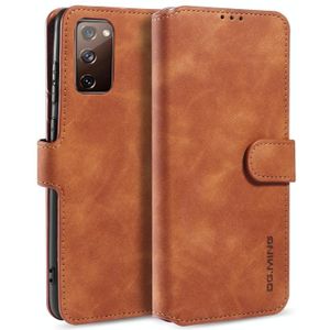 For Samsung Galaxy S20 FE DG.MING Retro Oil Side Horizontal Flip Case with Holder & Card Slots & Wallet(Brown)