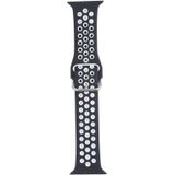 Metal Buckle Silicone Replacement Watchband For Apple Watch Series 6 & SE & 5 & 4 40mm / 3 & 2 & 1 38mm(Dark Gray+Black)