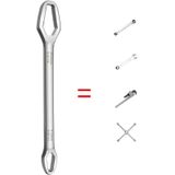 Multi-Function Plum Wrench Open Adjustment Double-Headed Self-Tightening Wrench(Silver)