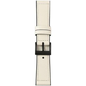 For Samsung Galaxy Watch 3 45mm TPU + Leather Replacement Strap Watchband(White)