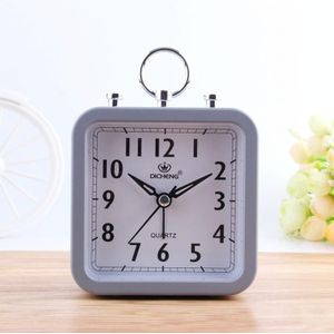 2 PCS Candy Color Office Home Student Square Alarm Clock(Grey)