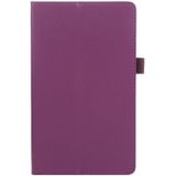 For Samsung Galaxy Tab A7 Lite T220 / T225 Litchi Texture Solid Color Horizontal Flip Leather Case with Holder & Pen Slot(Purple)