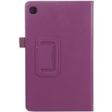 For Samsung Galaxy Tab A7 Lite T220 / T225 Litchi Texture Solid Color Horizontal Flip Leather Case with Holder & Pen Slot(Purple)