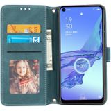 Voor Samsung Galaxy A32 5G relif gestreepte magnetische gesp PU + TPU horizontale flip lederen tas met houder & kaart slot & portemonnee en fotolijst & sling