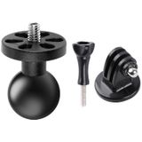 1/4 inch Screw 25mm Ball Head Motorcycle Fixed Mount Holder with Tripod Adapter & Screw for GoPro HERO9 Black / HERO8 Black /HERO7 /6 /5  DJI Osmo Action Xiaoyi and Other Action Cameras(Black)