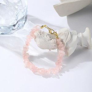 Dames boho natuurlijk grind kralen armband enkelbandje (S2211-14 zachtroze)