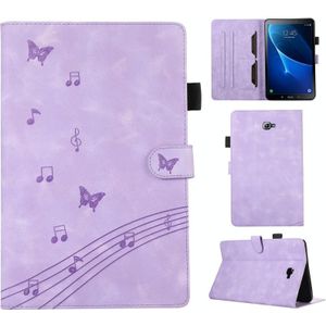Voor Samsung Galaxy Tab A 10.1 T580 Staff Music Embossed Smart Leather Tablet Case(Paars)
