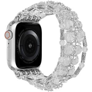 Voor Apple Watch SE 2023 44 mm kralen diamanten armband horlogeband