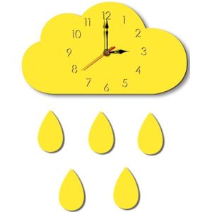 Clouds Pattern Creative Living Room Decorative Wall Clock (Yellow)