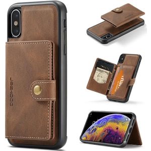 JEEHOOD Retro Magnetic Detachable Protective Case with Wallet & Card Slot & Holder For iPhone XS Max(Brown)
