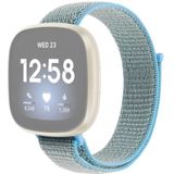 For Fitbit Versa 3 Nylon Loop Replacement Strap Watchband(Lake Blue)