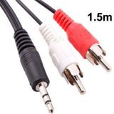 Normal Quality Jack 3.5mm Stereo to RCA Male Audio Cable  Length: 1.5m