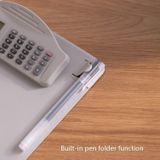 A4 Multi-Function Folder With Calculator Ruler Writing Board File Storage Plastic Splint(White)