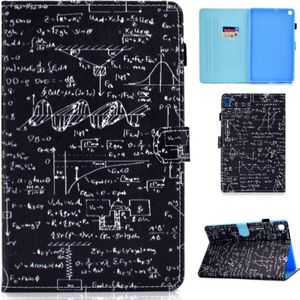 For Galaxy Tab S6 Lite Sewing Thread Horizontal Painted Flat Leather Case with Sleep Function & Pen Cover & Anti Skid Strip & Card Slot & Holder(Equation)