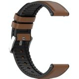 22mm Silicone Leather Replacement Strap Watchband for Huawei Watch GT 2 Pro(Brown)