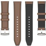 22mm Silicone Leather Replacement Strap Watchband for Huawei Watch GT 2 Pro(Brown)