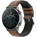 22mm Silicone Leather Replacement Strap Watchband for Huawei Watch GT 2 Pro(Brown)