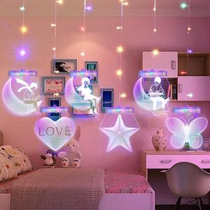 2m Romantic Girl Icicle Lamp Window Decoration Hanging Lamp  Style: Colorful Light + RC