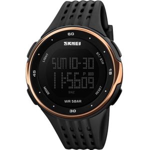SKMEI 1219 Men Multi-Function Electronic Watch Outdoor Sports Watch(Rose Gold)