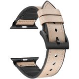 Solid Color TPU + Stainless Steel Watch Strap for Apple Watch Series 5 & 4 44mm / 3 & 2 & 1 42mm(Grey)