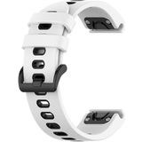 Voor Garmin Fenix 5x plus 26 mm Silicone Sports Two-Color Watch Band (White+Black)