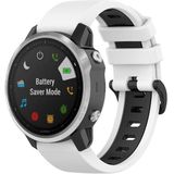 Voor Garmin Fenix 5x plus 26 mm Silicone Sports Two-Color Watch Band (White+Black)