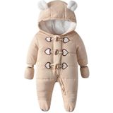 Quilted And Velvet Warm Baby Onesies (Color:Khaki Size:59)