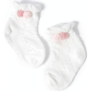 3 Pairs Baby Socks Mesh Thin Baby Cotton Socks  Toyan Socks: XS 0-1 Years Old(White)