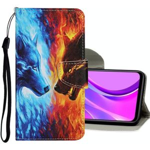 For Samsung Galaxy Note 20 5G Colored Drawing Pattern Horizontal Flip Leather Case with Holder & Card Slots & Wallet(Wolf)