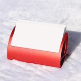 Creative Metal Card Holders Note Holders for Office Display Desk Business Card Holders Desk Accessories Stand Clip(Red)