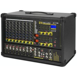 XTUGA PM1202 900W 10-kanaals Stage Power Mixer 24Bit Multil-FX Processor Dual 99 DSP Effect DJ-versterker (EU-stekker)