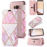For Samsung Galaxy S8 Bronzing Plating PU + TPU Horizontal Flip Leather Case with Holder & Card Slot(Pink White)