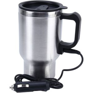 Stainless Steel Electric Smart Mug 12V Car Electric Kettle Heated Mug Car Coffee Cup With Charger Cigarette Lighter Heating Cup Kettle Vacuum Insulated Water Heater Mug