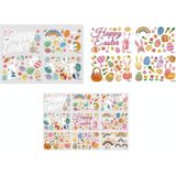 3 Packs Pasen Egg Cartoon Glass Window Decoratie Muursticker  Specificatie: Combinatie 3