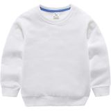 Herfst effen kleur Bottoming Kinder Sweatshirt Pullover  hoogte: 130cm (wit)