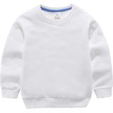 Herfst effen kleur Bottoming Kinder Sweatshirt Pullover  hoogte: 130cm (wit)