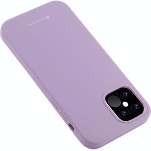 For iPhone 12 Pro Max GOOSPERY SILICONE Solid Color Soft Liquid Silicone Shockproof Soft TPU Case(Purple)