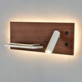 Wireless Wall Lamp USB 5V Charger Wall Lights Hotel Headboard Reading Lighting Spot Luminaire Lamp(Wood Grain)