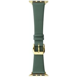 Zijde lederen horlogeband voor Apple Watch Series 8&7 41mm / SE 2&6&SE&5&4 40mm / 3&2&1 38mm (Pine Green)
