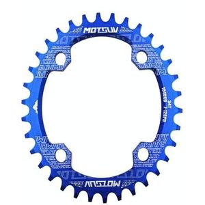 MOTSUV ronde smalle brede Chainring MTB fiets 104BCD tand plaat onderdelen elliptische plaat 36T (blauw)