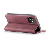 For iPhone 12 / 12 Pro CaseMe-013 Multifunctional Retro Frosted Horizontal Flip Leather Case with Card Slot & Holder & Wallet(Wine Red)