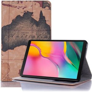 Cartographic Texture Horizontal Flip Leather Case with Holder & Card Slots & Wallet for Galaxy Tab A 8.0 (2019)(Black+Orange)