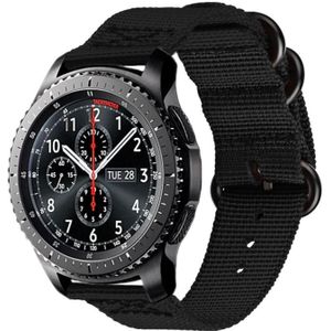 For Samsung Galaxy Watch Active 18mm S3 Nylon Three-ring Strap(Black)