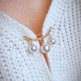Anti Slip Pin Simple Pearl Brooch Women Accessories Cardigan Anti Wearing Pins Enamel Pin(Silver Plated)