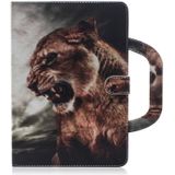 Lion Pattern Horizontal Flip Leather Case for Amazon Kindle Fire HD 10 2015/2017  with Holder & Card Slot & Wallet