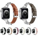 Ketting lederen horlogeband voor Apple Watch Ultra 49 mm / serie 8 & 7 45 mm / SE 2 & 6 & SE & 5 & 4 44 mm / 3 & 2 & 1 42 mm  maat: S