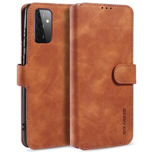 For samsung Galaxy A72 5G DG.MING Retro Oil Side Horizontal Flip Leather Case with Holder & Card Slots & Wallet(Brown)