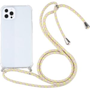 Vierhoek Schokbestendige Transparante TPU-beschermhoes met Lanyard voor iPhone 13 Pro Max