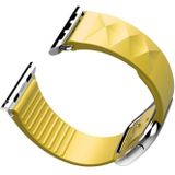 Modern Style Silicone Replacement Strap Watchband For Apple Watch Series 7 & 6 & SE & 5 & 4 40mm  / 3 & 2 & 1 38mm  Style:Silver Buckle(Yellow)